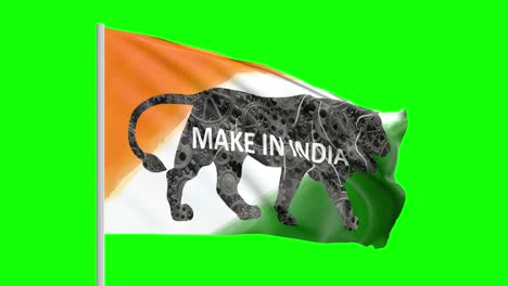 bandera tricolor hecha en india para creador de contenido en pantalla verde 4k