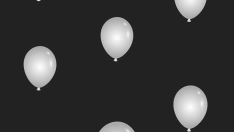 los globos blancos que caen el fondo negro el viernes negro animación hd
