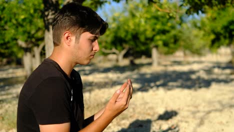 muslim farmer praying