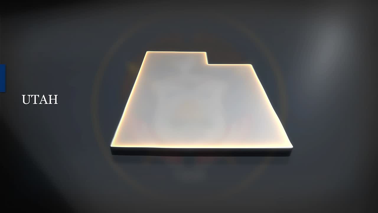 유타의 3d 애니메이션 지도