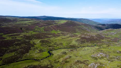 panoramic aerial overview of segundera mountains in zamora spain