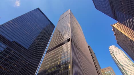 scenic toronto financial district skyline and modern architecture along bay street