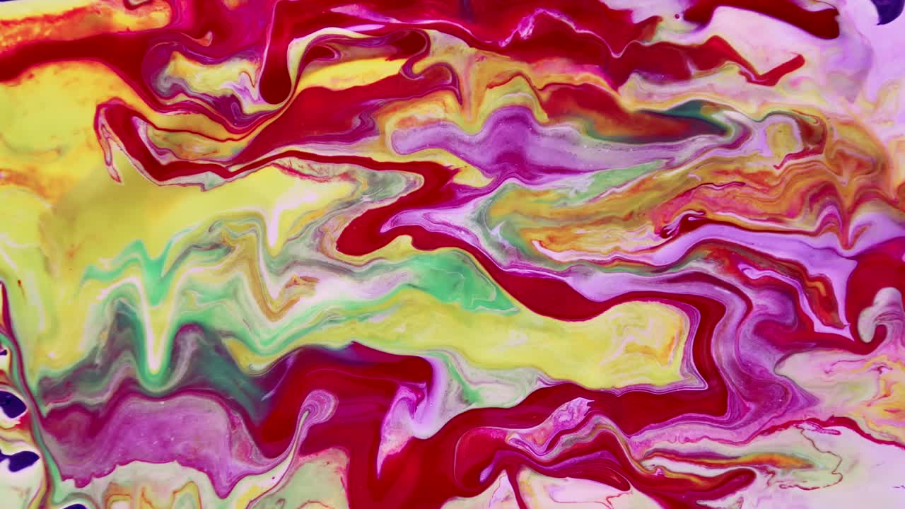 fondos de pinturas acrílicas líquidas, espacio de copia, papel tapiz de video de pinturas coloridas líquidas, pinturas texturizadas, pinturas mixtas en lienzo, fondo abstracto de pinturas al óleo en lienzo