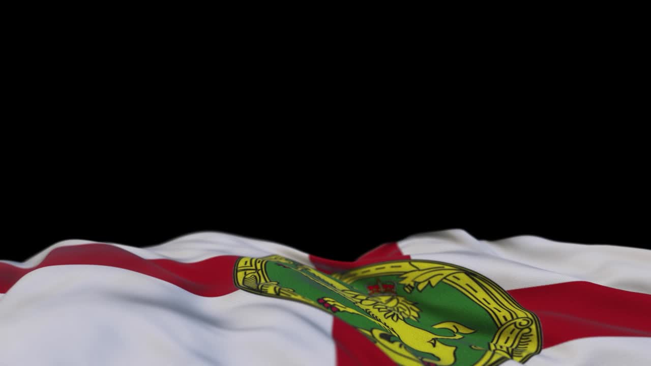 바람의 루프에 흔들리는 alderney 직물 발, 바람에 흔들리고 있는 alderney 봉제 은 천 발; 반 채워진 검은 바탕; 텍스트를 위한 장소; 20 초 루프.