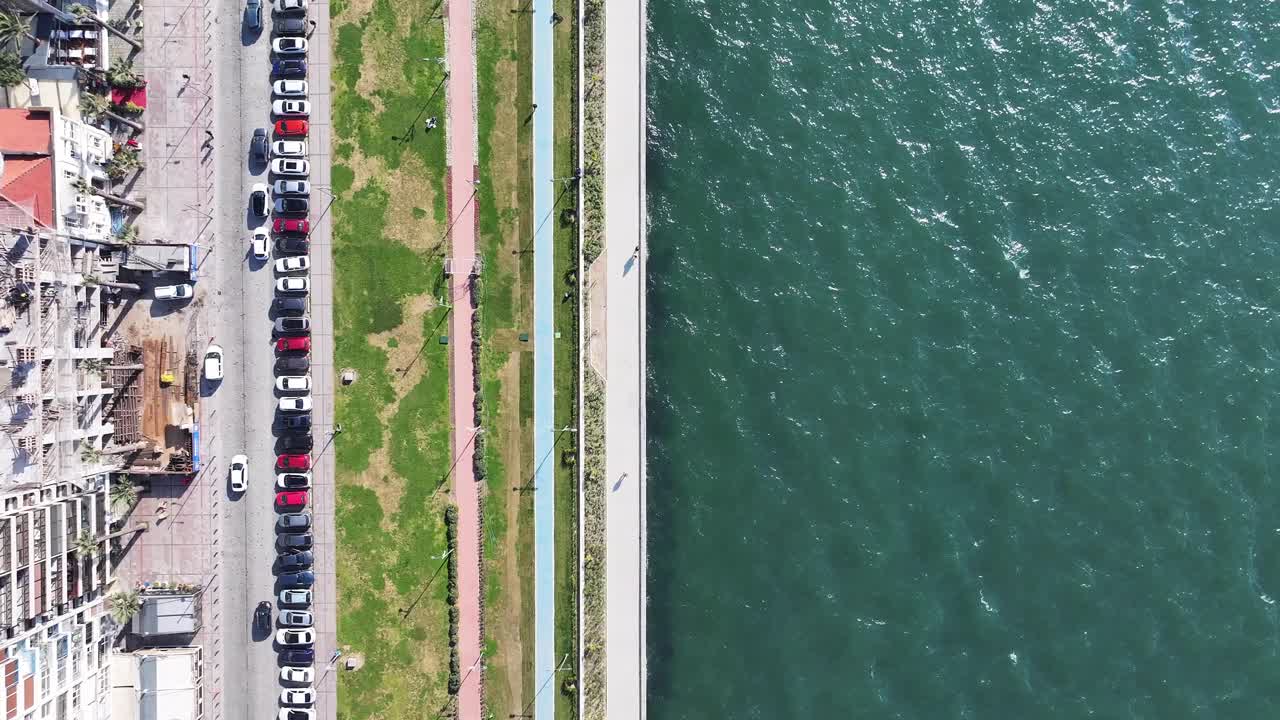 Sea ​​and city aerial view