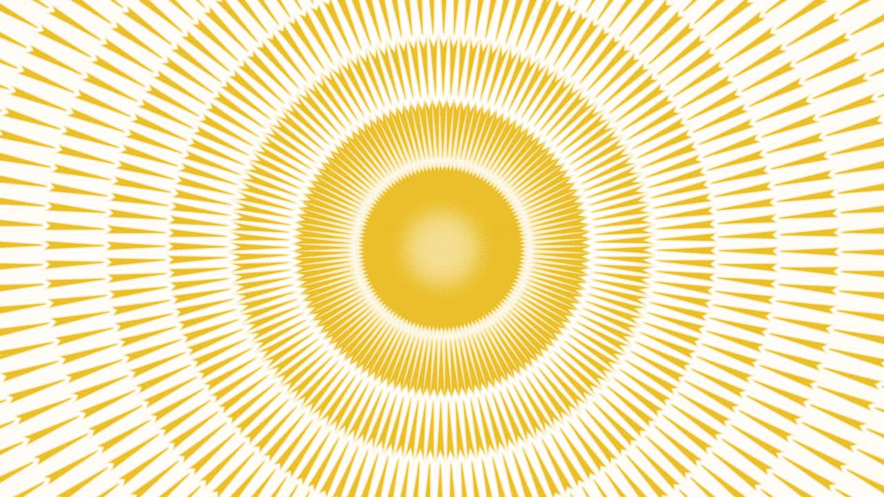 Abstract concentric sun rays background in an optical illusion hypnotic vortex - Looped