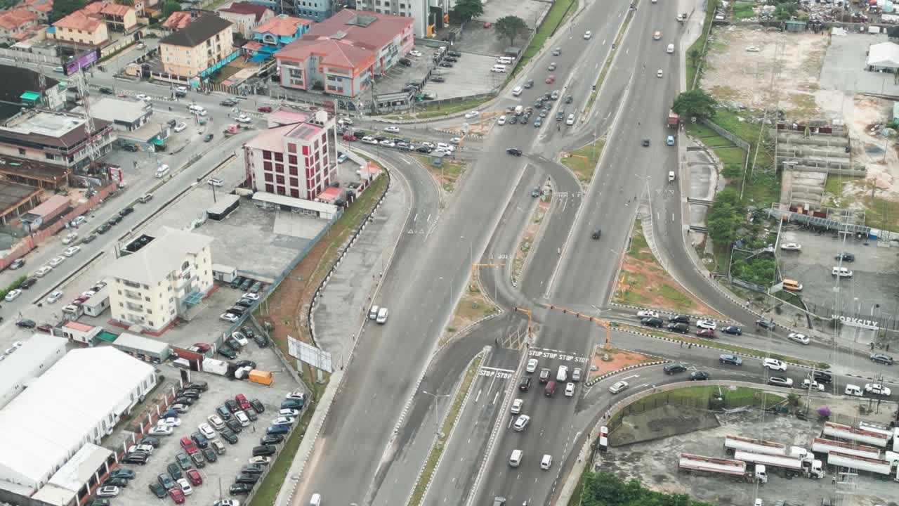 Highway interchange intersection in Lagos Nigeria Africa traffic public transport