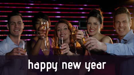 group of people toasting champagne glasses on new year eve 4k