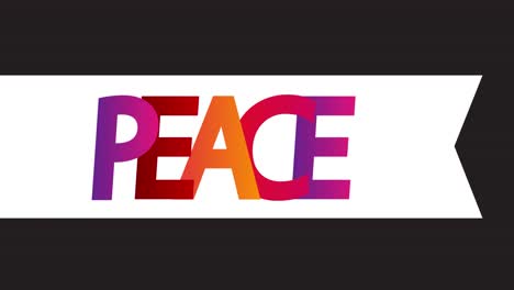peace word on white banner ribbon