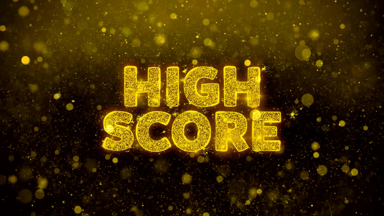 황금 반이는 반이는 입자 애니메이션에 대한 높은 점수 텍스트