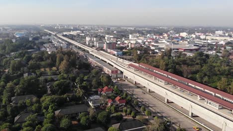 Aerial-of-Khon-Kaen-Train-Station,-Day