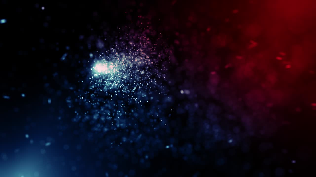 파란색과 빨간색의 입자 게임 트레일러 제목 영화 콘서트 무대 배경 루프