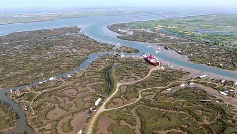 river blackwater estuary salt marshes at woodrolfe creek aerial 4k