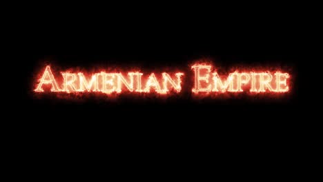 imperio armenio escrito con bucle de fuego.