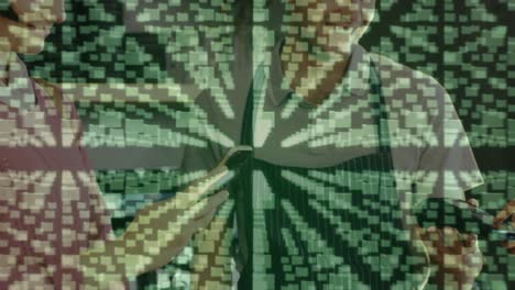animación del candado de seguridad de la red sobre las personas que utilizan el terminal de pago