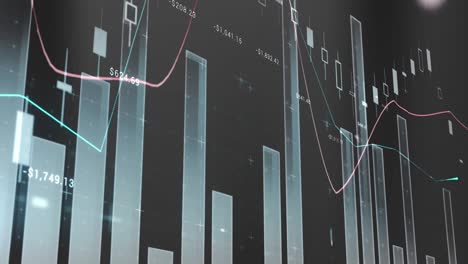 Animation-Der-Statistischen-Datenverarbeitung-Vor-Grauem-Hintergrund