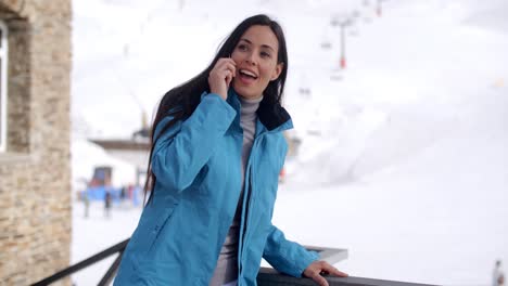 Attractive-young-woman-at-a-mountain-ski-resort