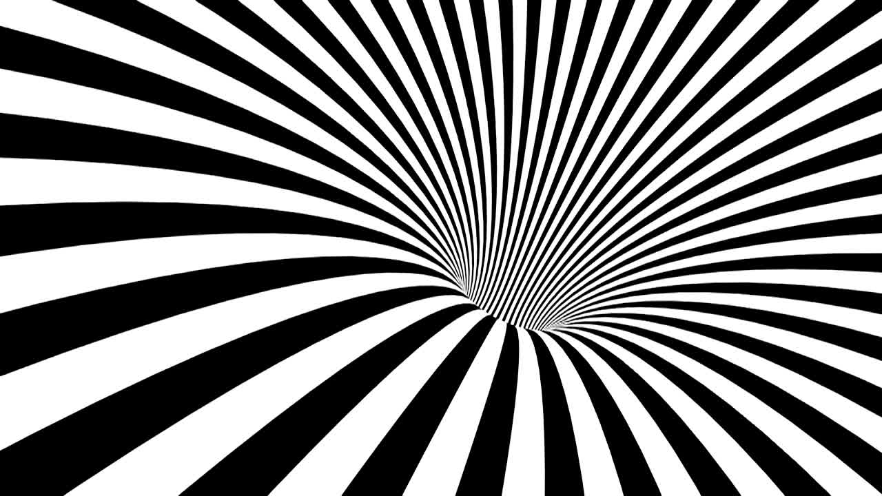 Black and white hypnotic spiral. Abstract bckground