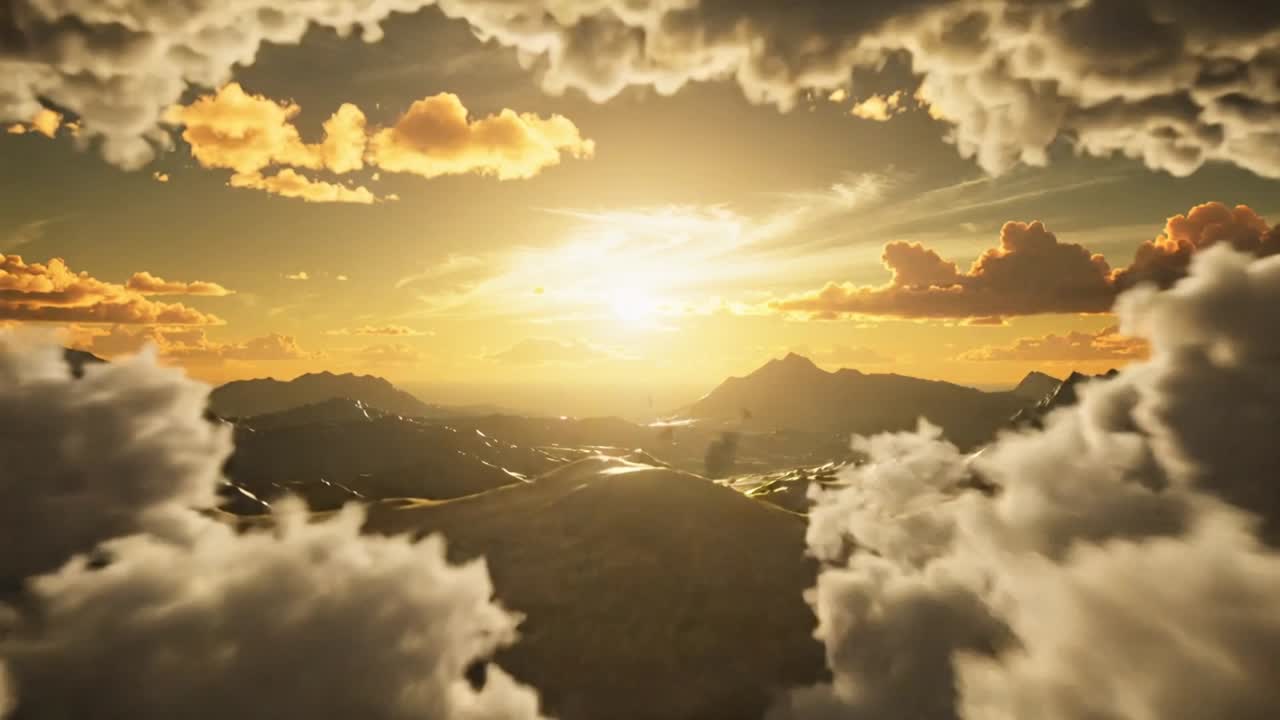 Nuvole in movimento, la luce filtra creando aperture frastagliate mentre le nubi si diradano, il sole illumina creste maestose.