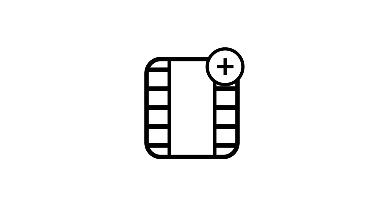 Minimal line icon with a plus symbol animation isolated on white background