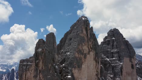 aerial view of dolomite mountains, the alps, italy