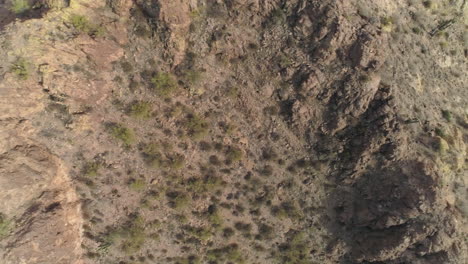 aerial - overhead pan of superstition mountains