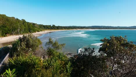 beautiful beach scene with surfers