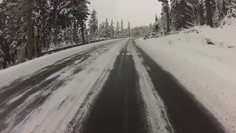 traveling along a snowy icy road