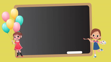 animation of board icon moving on yellow background