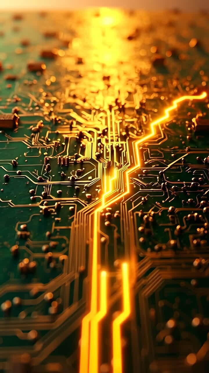 Circuito Stampato Illuminato: Il Flusso di Energia Digitale