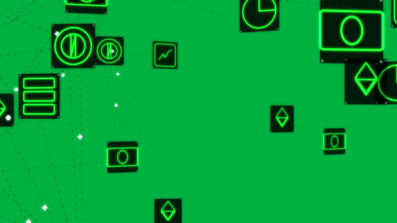 Cluster sinistro che si espande in una rete verde neon, collegando contatori, con impulsi che mostrano il flusso di dati su sfondo trasparente.