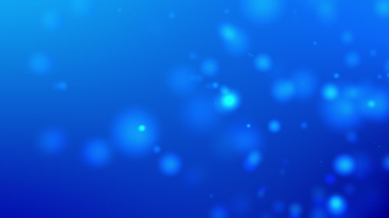 4k의 밝은 파란색 빛, 다채로운 파란색에서 어두운 파란색으로 떠다니는 보케, 움직이는 그라디언트 배경, 보케 비디오와 함께 공중에 회전하는 동적 입자의 루프 3d 애니메이션