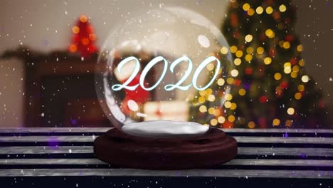 2020 on a snow globe