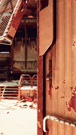 rusty doorway in abandoned building