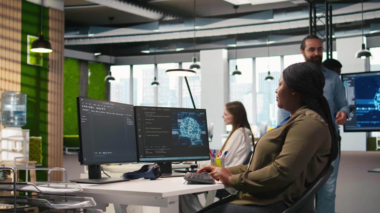 Admin Using Ai Neural Networks Tech On Computer To Optimize Performance
