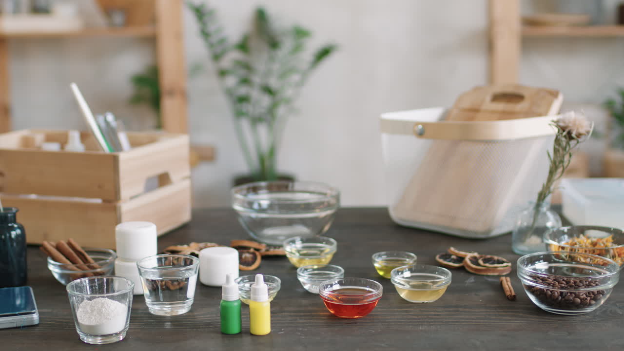 Ingredients For Handmade Soap On Table
