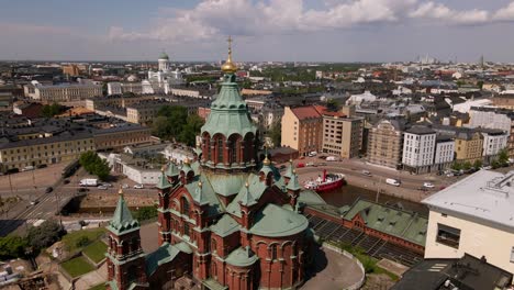 helsinki, finland orthodox church flyover