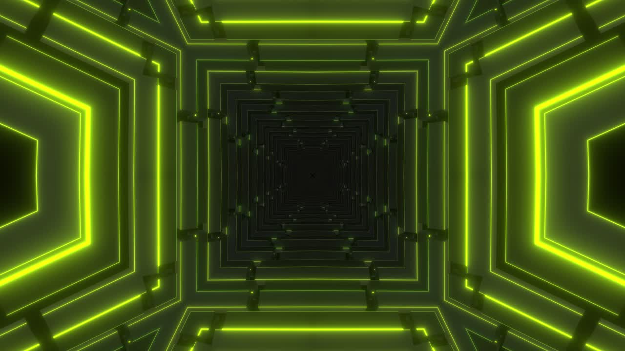 Tunnel geometrico verde neon