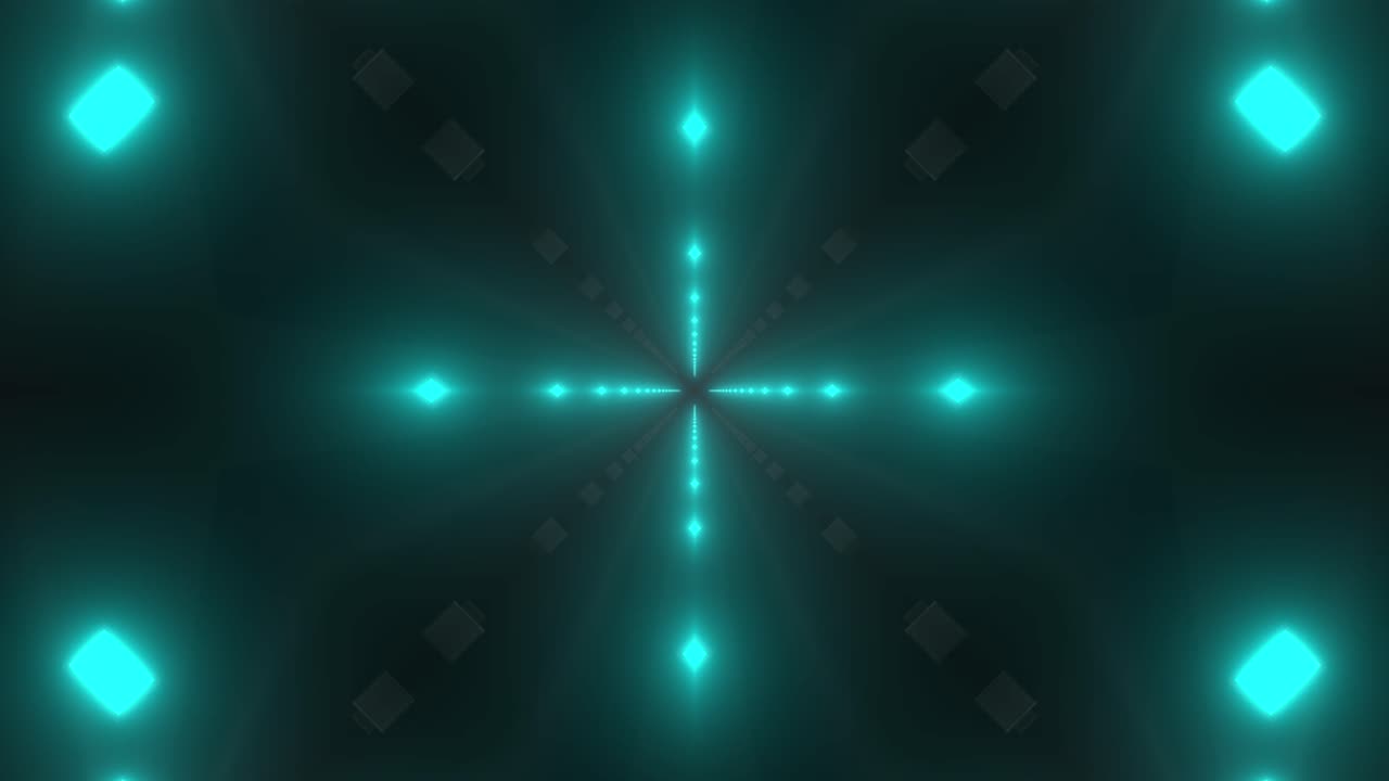 Glowing Neon Geometric Tunnel Visuals