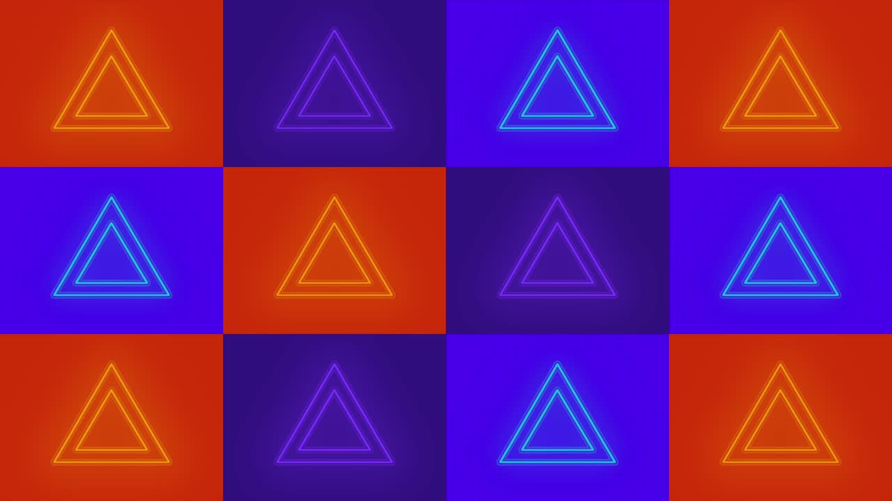 patrón geométrico de triángulos de colores de neón