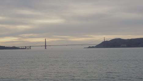 golden gate bridge view from san francisco boat trip across the bay in california, usa