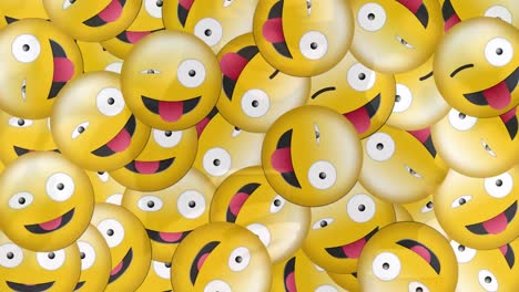 animation of falling emojis over woman in hijab