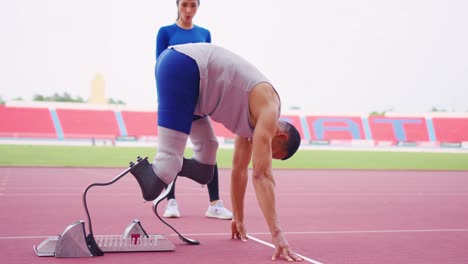 entrenamiento y carrera de atletas paralímpicos