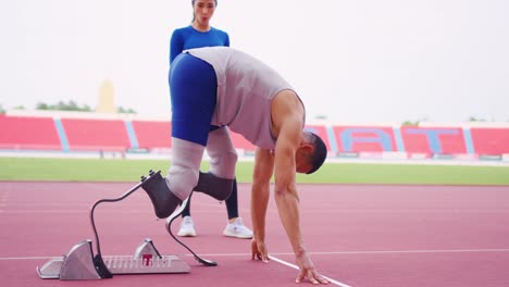 paralympic athlete training and running