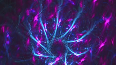 Kontrastreiches-Violettes-Und-Blaues-Bokeh-Unschärfe-Zusammenfassungsmandala---Wunderschöner,-Sich-Ständig-Verändernder,-Nahtloser-Schleifenblumen-Galaxie-Fraktalhintergrund