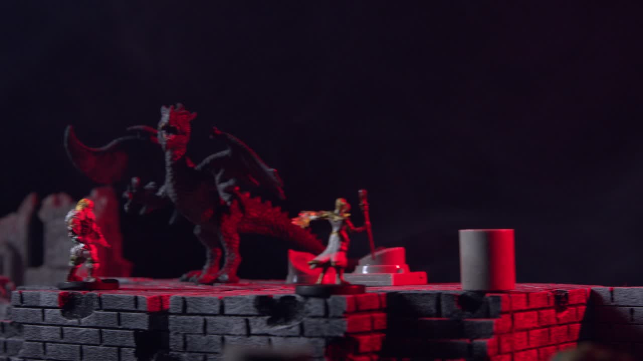 Dungeons and Dragons miniatures in castle