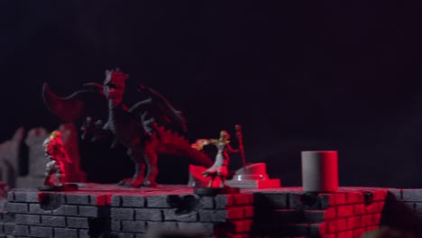 miniaturas de mazmorras y dragones en el castillo