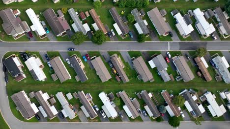 top down aerial of mobile home park in usa