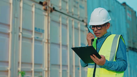 worker at container terminal