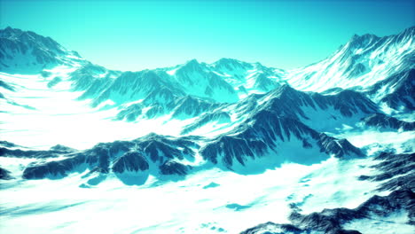 stunning aerial view of snow-covered mountains